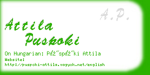 attila puspoki business card